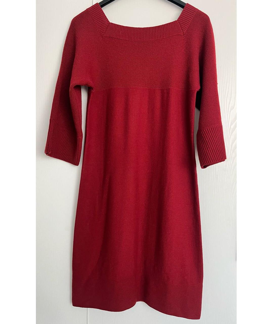 SONIA RYKIEL Бордовое шерстяное повседневное платье, фото 2