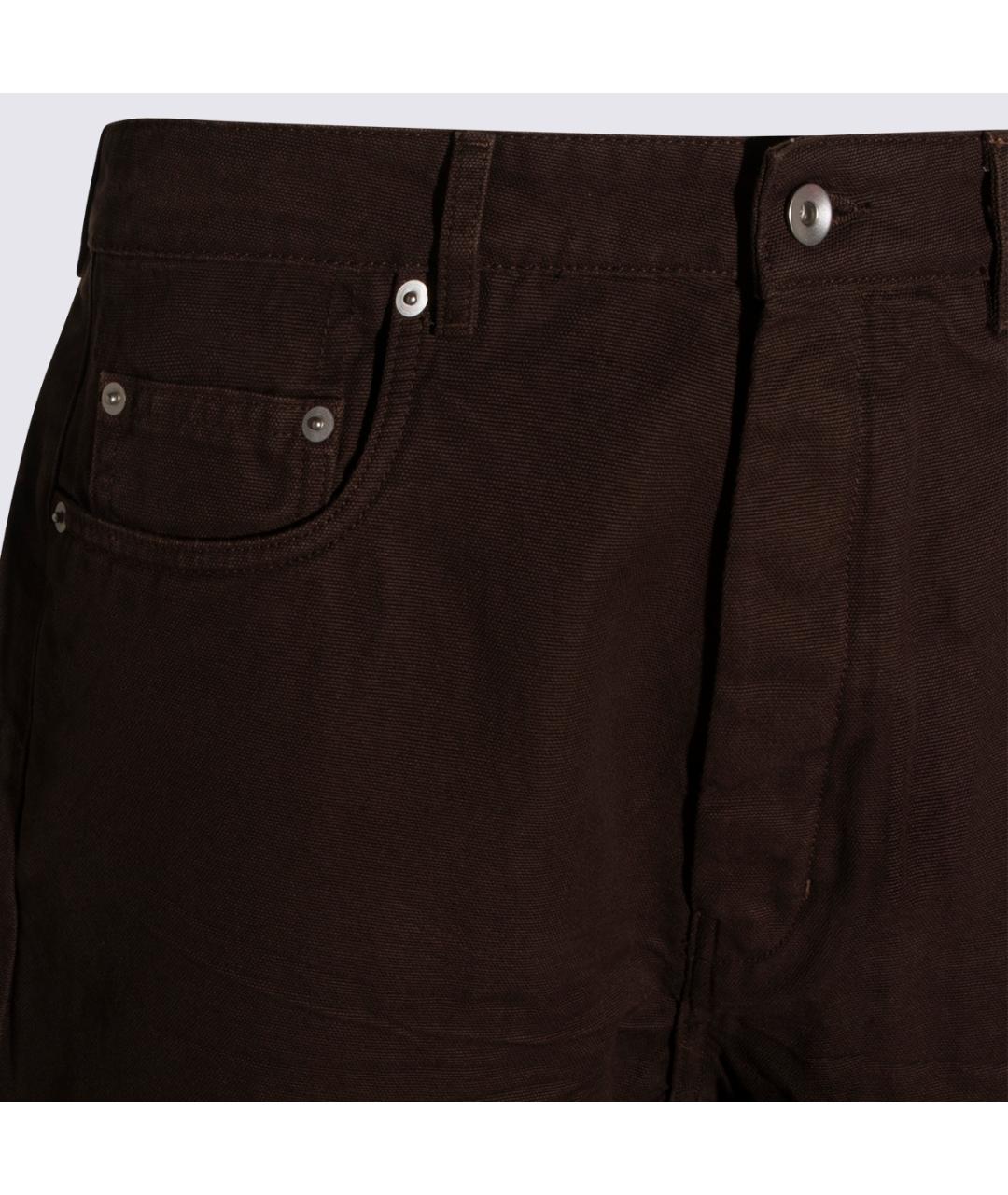 RICK OWENS DRKSHDW Коричневые хлопковые повседневные брюки, фото 3