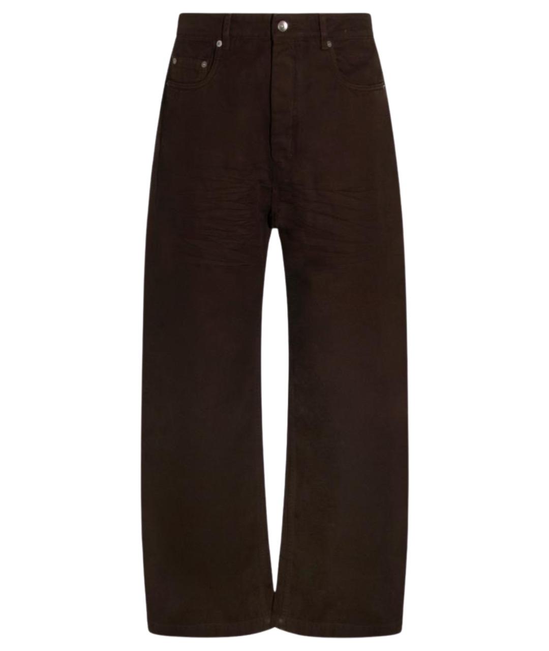 RICK OWENS DRKSHDW Коричневые хлопковые повседневные брюки, фото 1