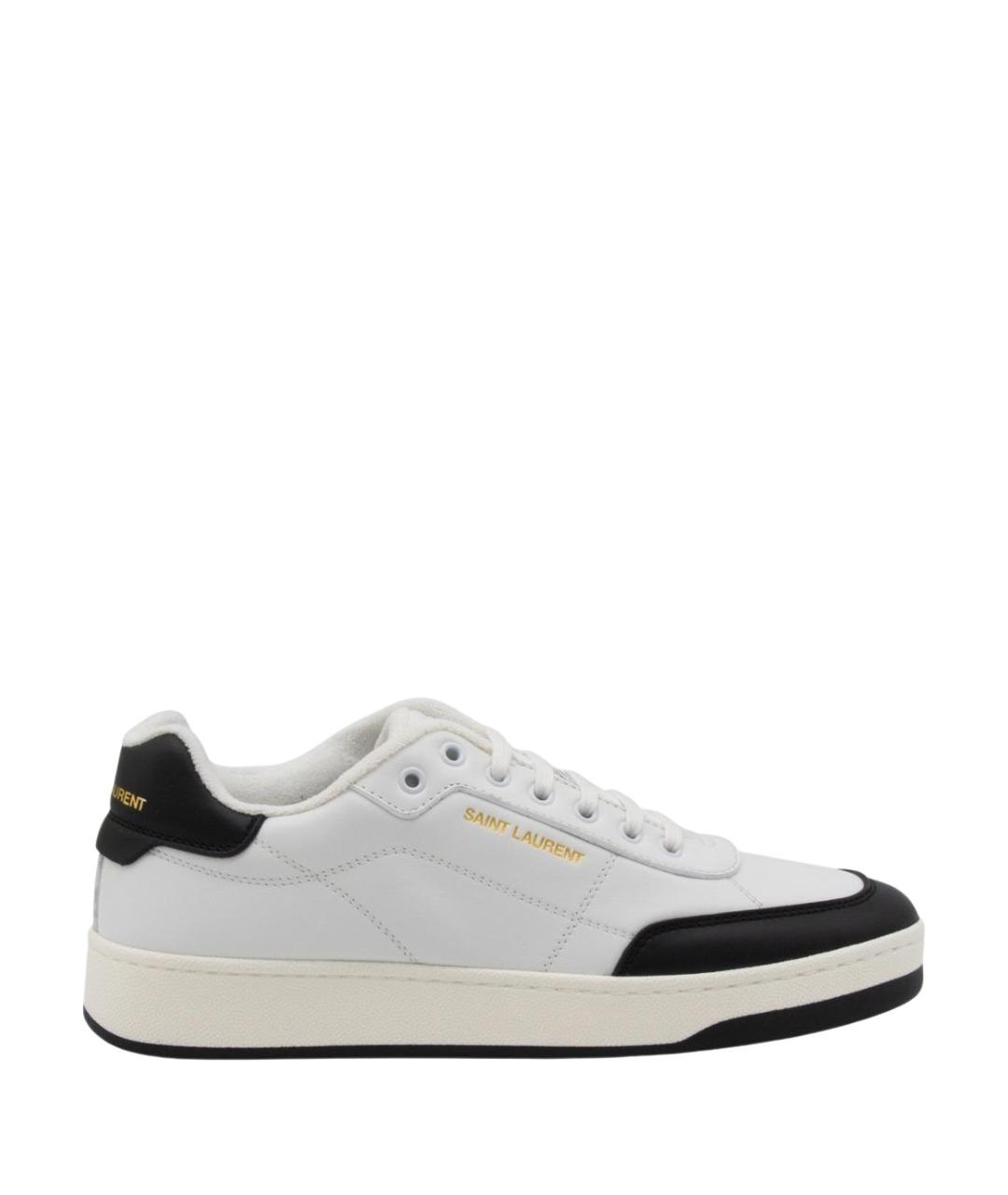 SAINT LAURENT Белые кожаные низкие кроссовки / кеды, фото 1