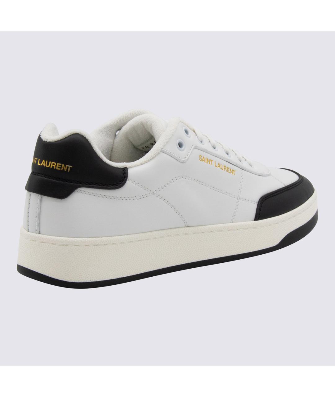 SAINT LAURENT Белые кожаные низкие кроссовки / кеды, фото 3