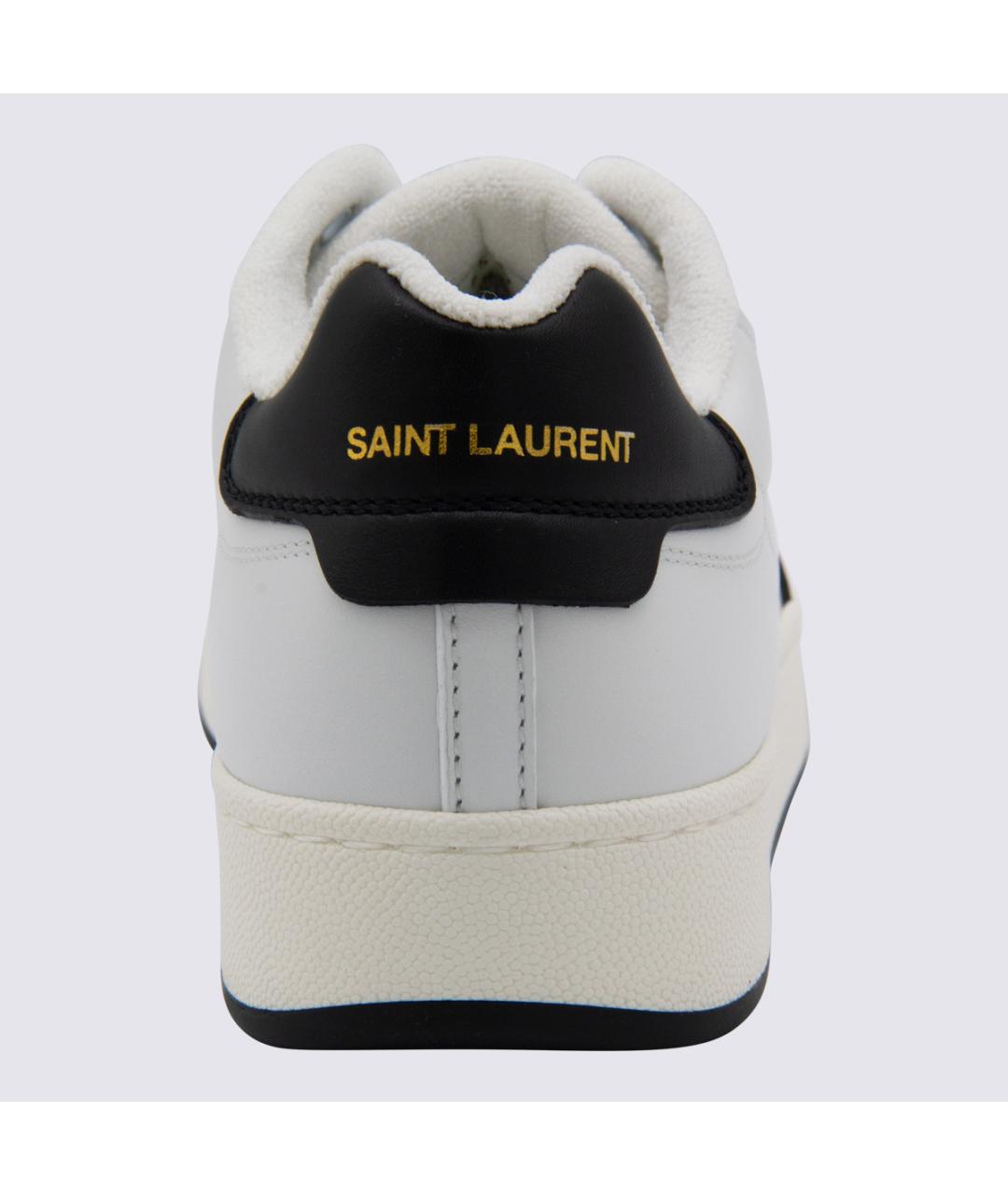 SAINT LAURENT Белые кожаные низкие кроссовки / кеды, фото 4