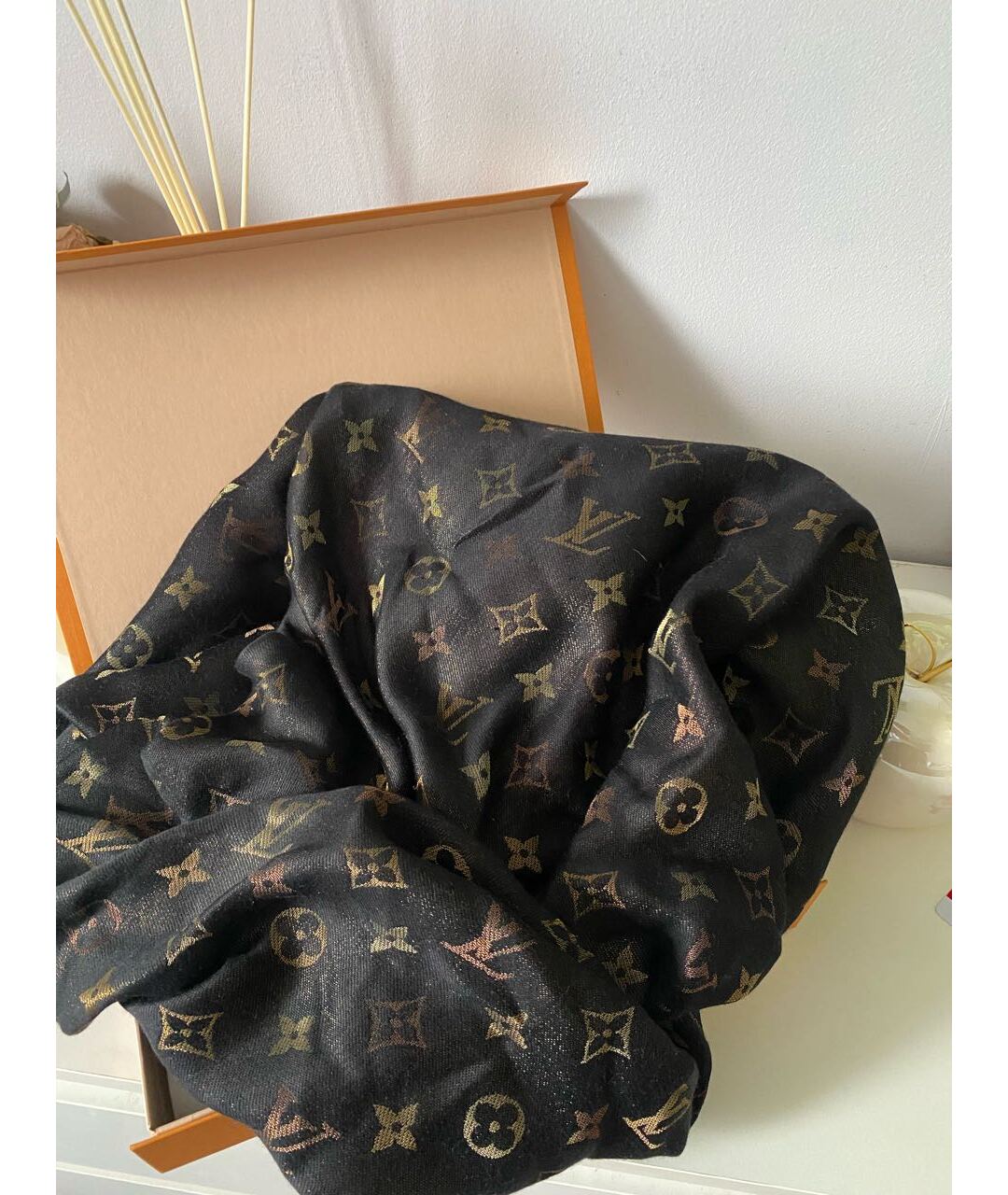 LOUIS VUITTON PRE-OWNED Коричневый шарф, фото 4