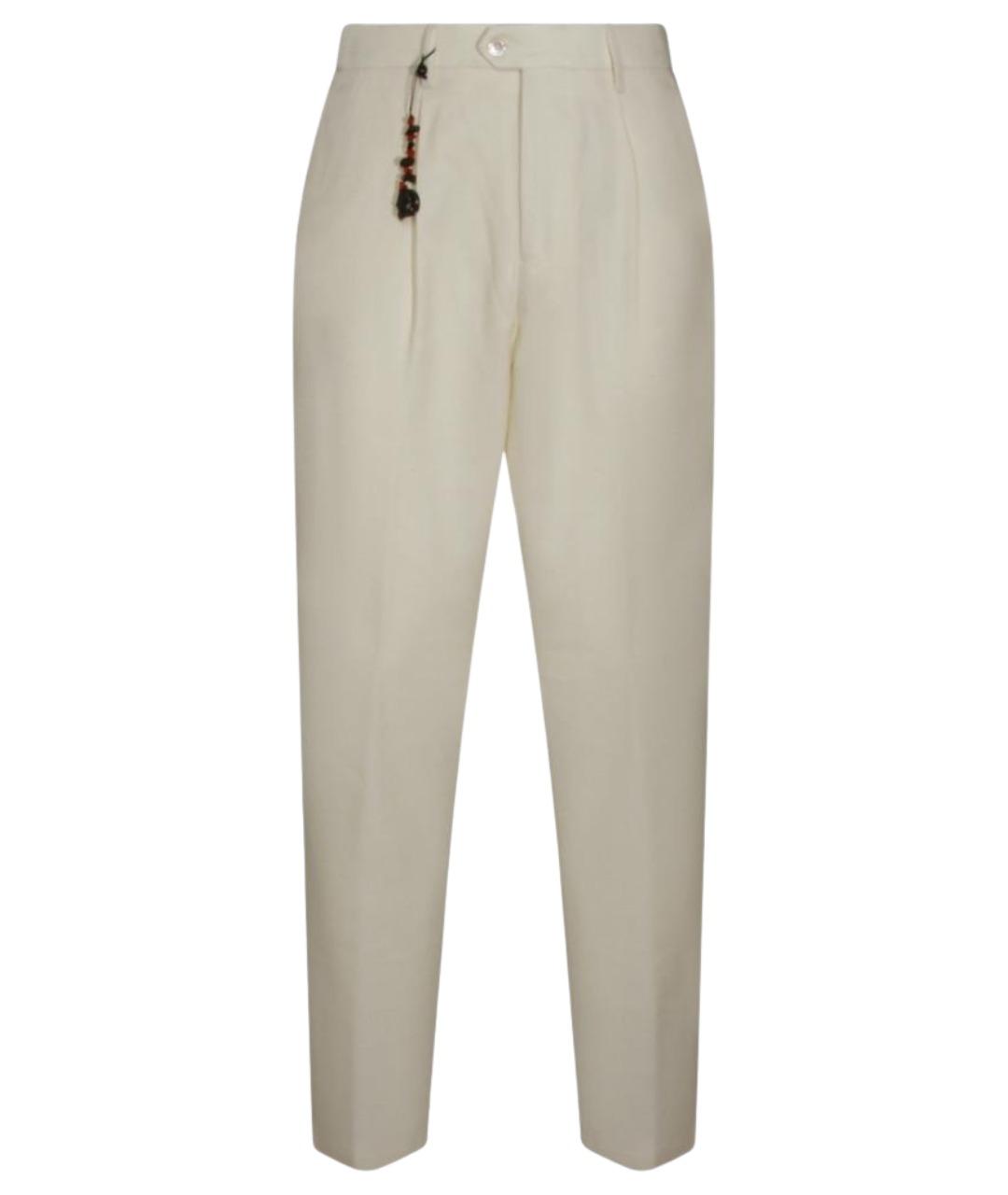 MARCO PESCAROLO Бежевые шерстяные повседневные брюки, фото 1