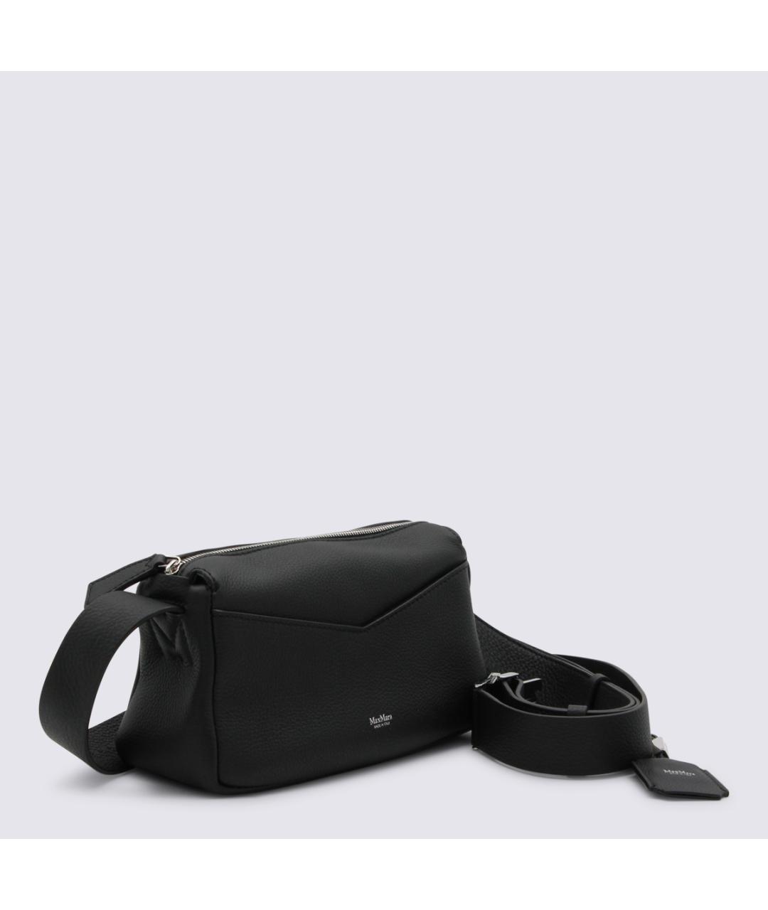 MAX MARA Черная кожаная сумка через плечо, фото 2