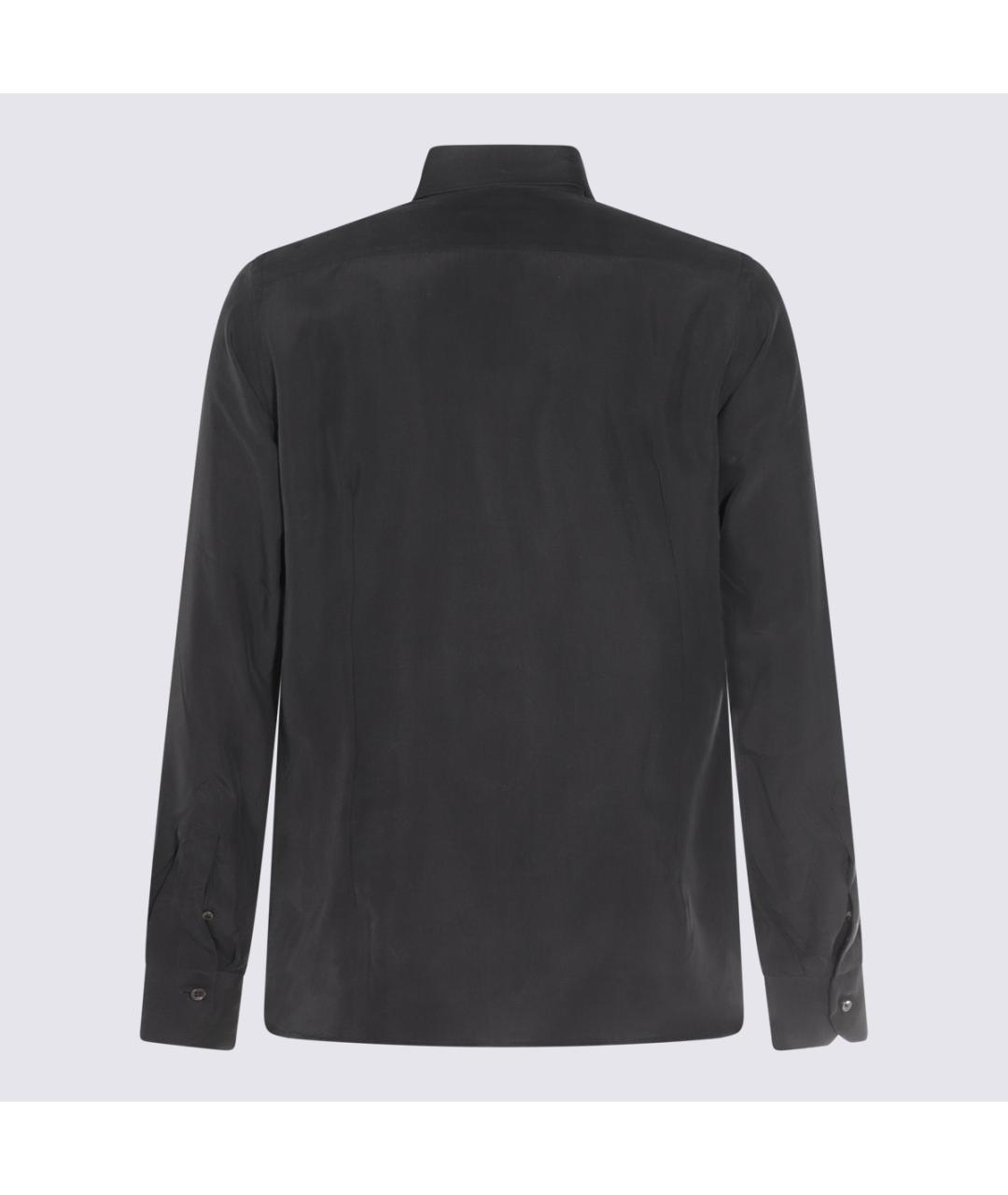 CANALI Черная шелковая кэжуал рубашка, фото 2