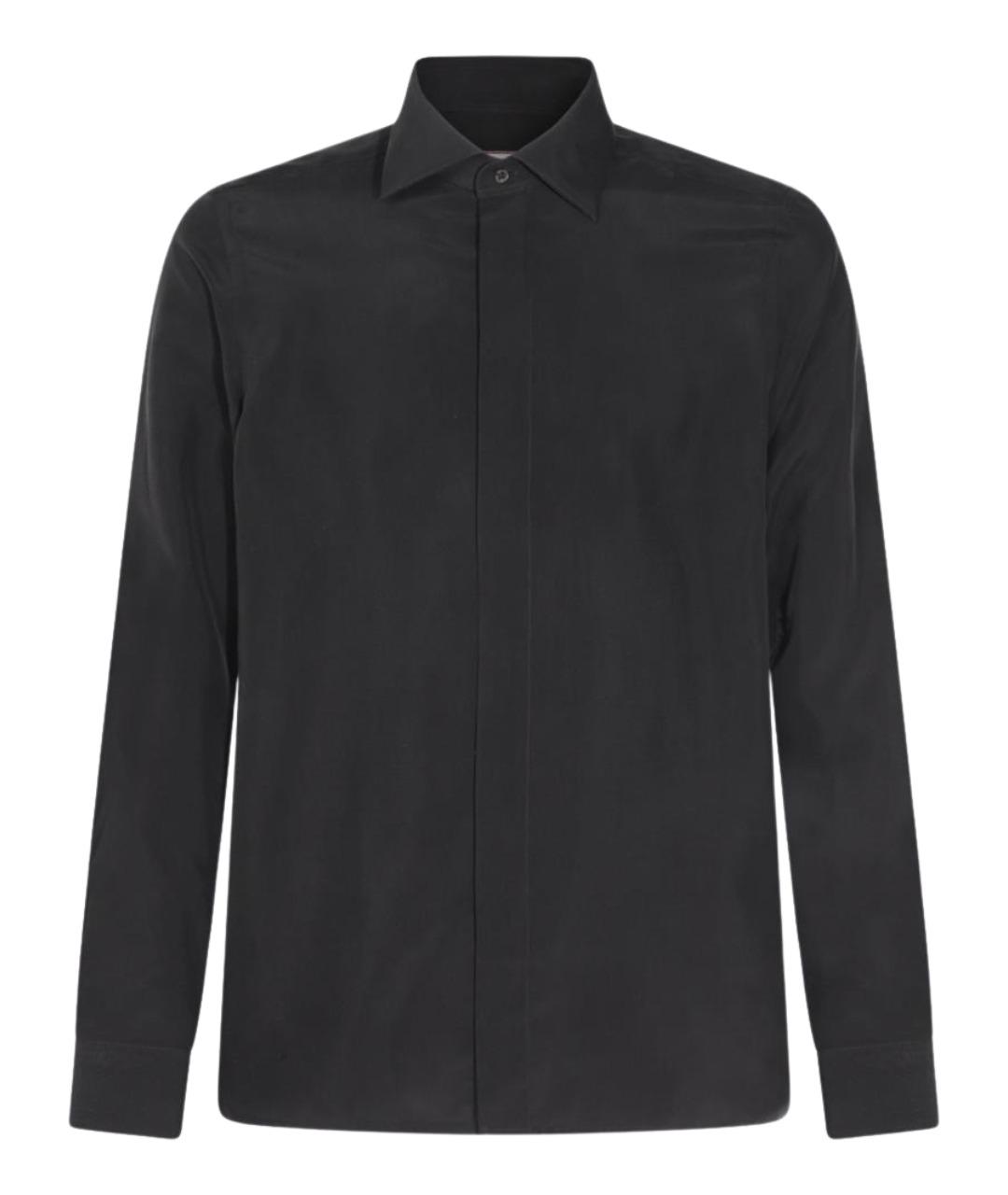 CANALI Черная шелковая кэжуал рубашка, фото 1