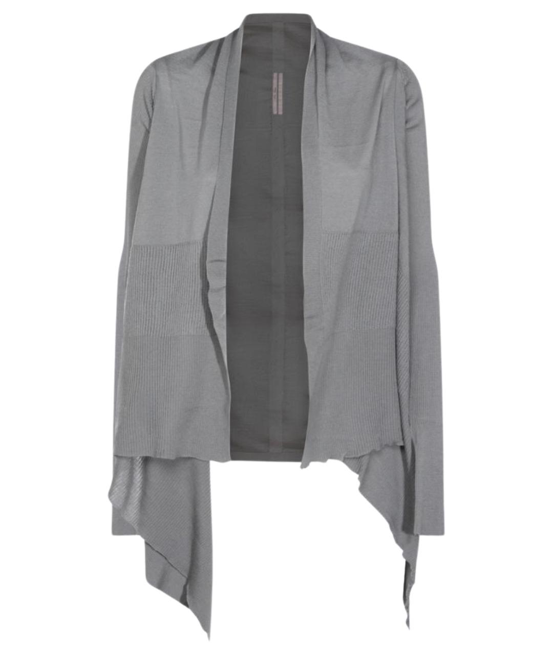 RICK OWENS Серый шерстяной кардиган, фото 1
