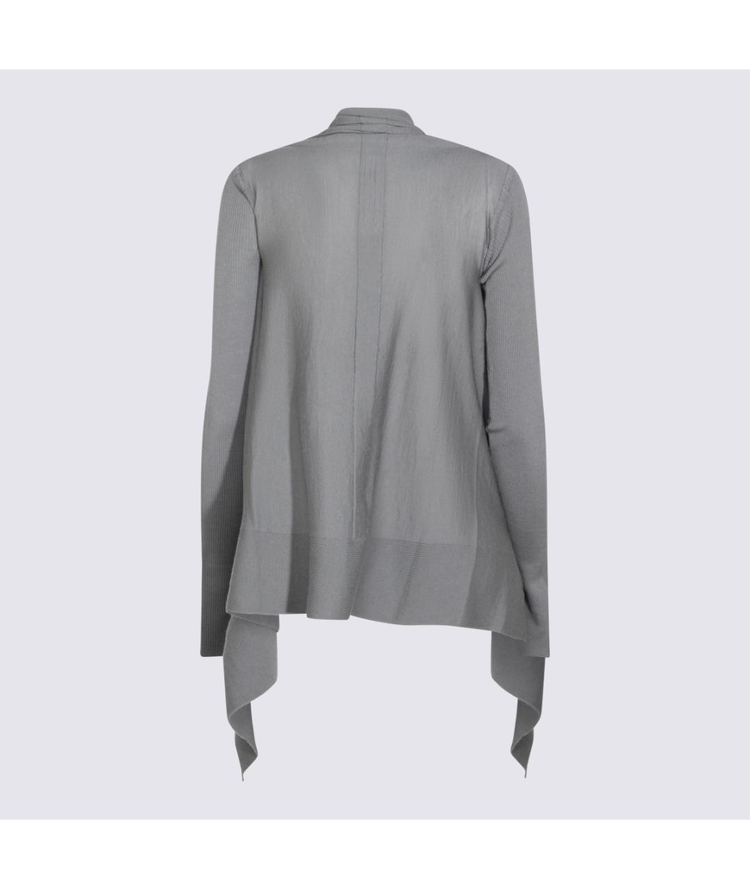 RICK OWENS Серый шерстяной кардиган, фото 2