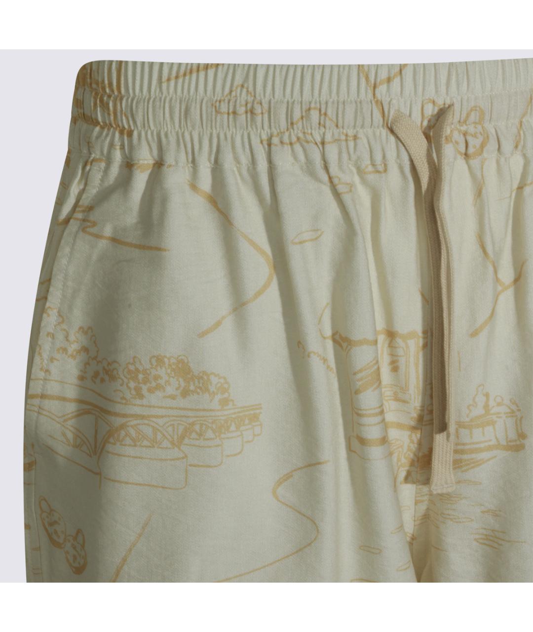 MAISON KITSUNE Бежевые вискозные шорты, фото 3
