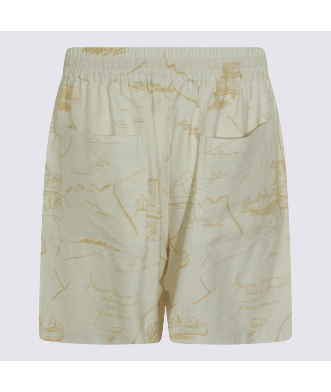MAISON KITSUNE Бежевые вискозные шорты, фото 2