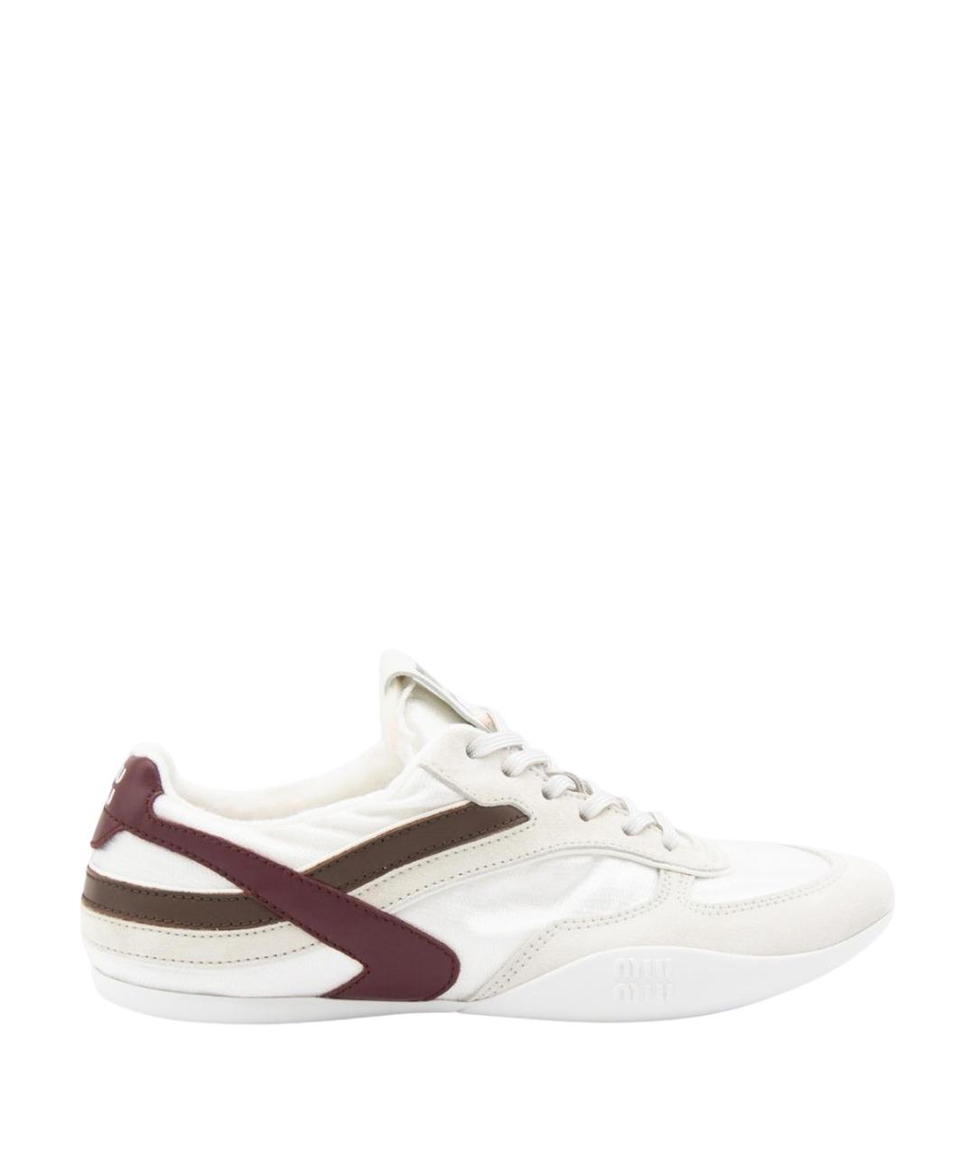 MIU MIU Белые текстильные кроссовки, фото 1