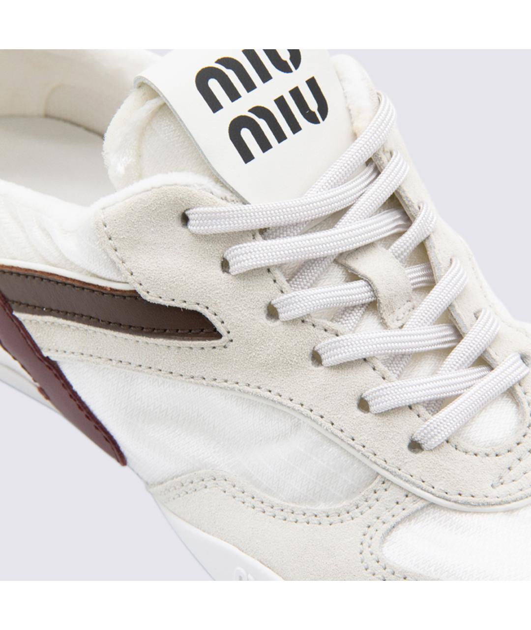 MIU MIU Белые текстильные кроссовки, фото 4