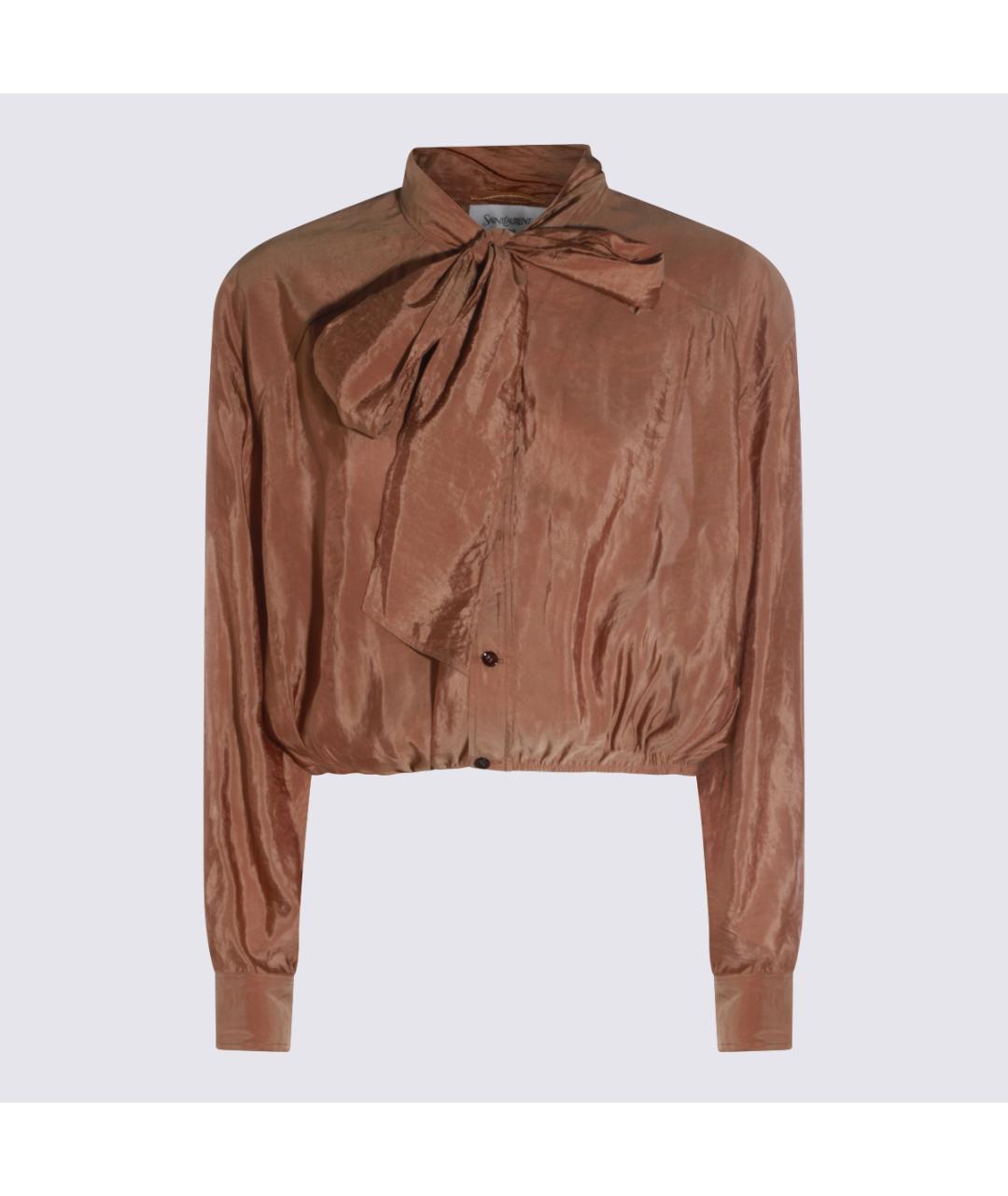 SAINT LAURENT Бежевая полиэстеровая блузы, фото 5