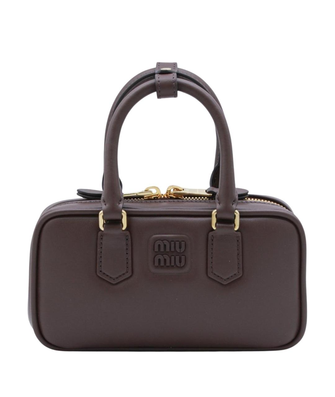 MIU MIU Коричневая кожаная сумка тоут, фото 1