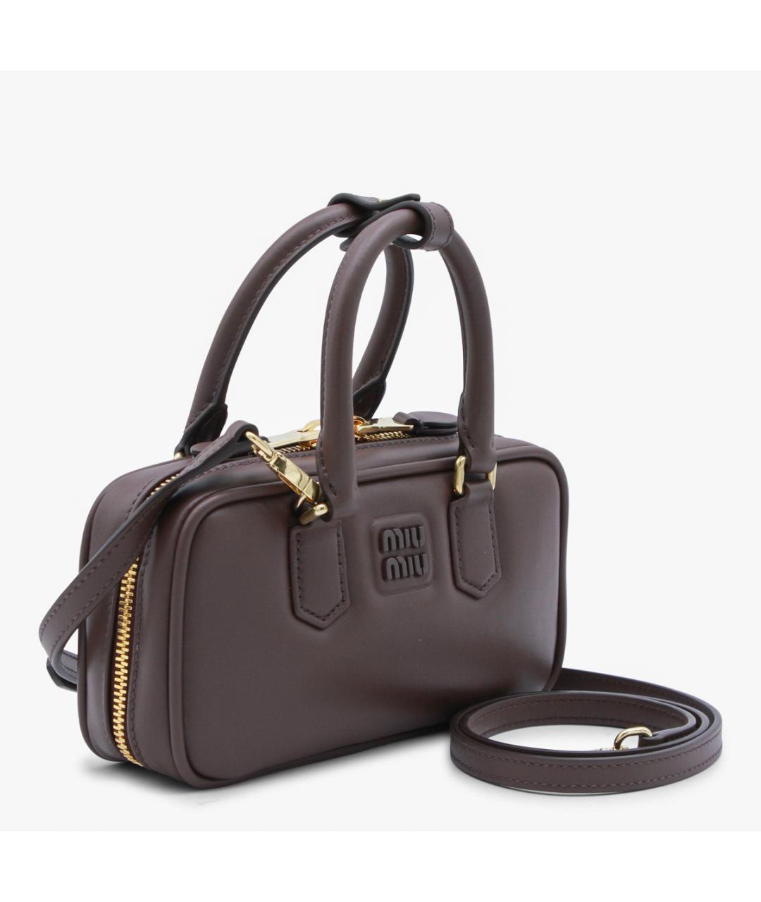 MIU MIU Коричневая кожаная сумка тоут, фото 2