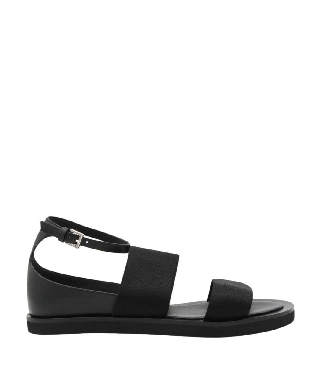 MAX MARA Черные кожаные босоножки, фото 1