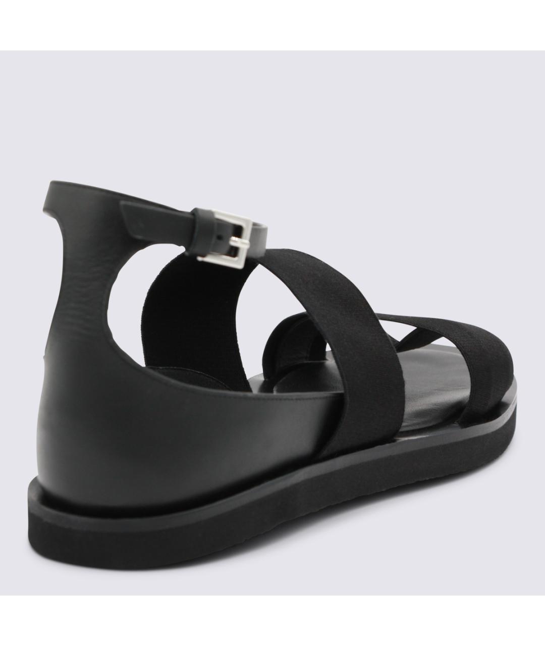 MAX MARA Черные кожаные босоножки, фото 3