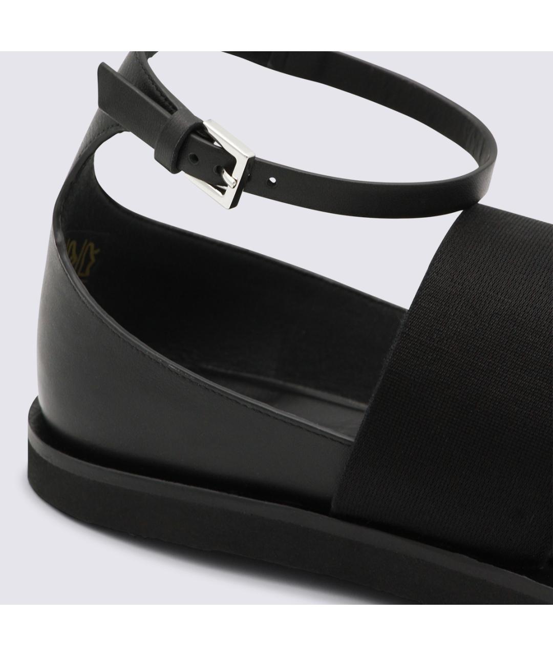 MAX MARA Черные кожаные босоножки, фото 4