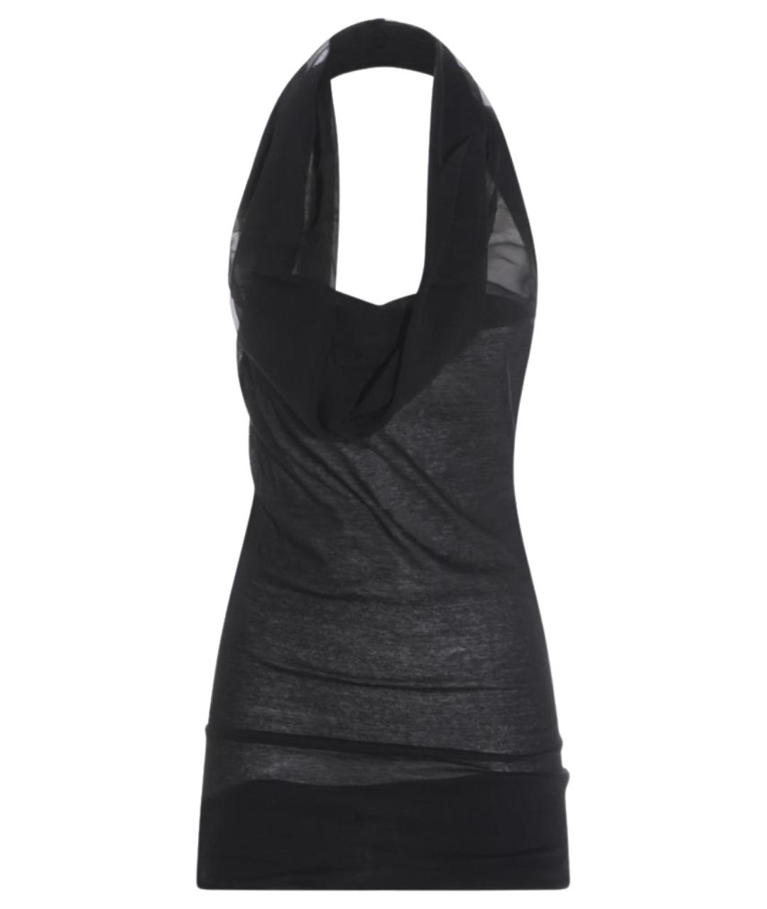 RICK OWENS Черная шелковая майка, фото 1