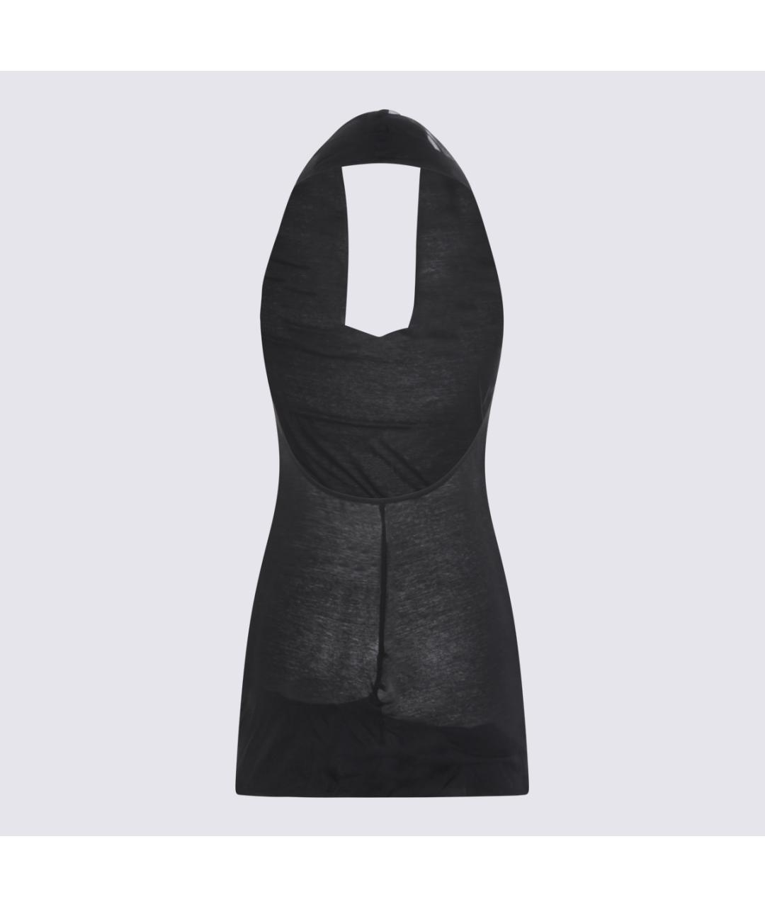 RICK OWENS Черная шелковая майка, фото 2