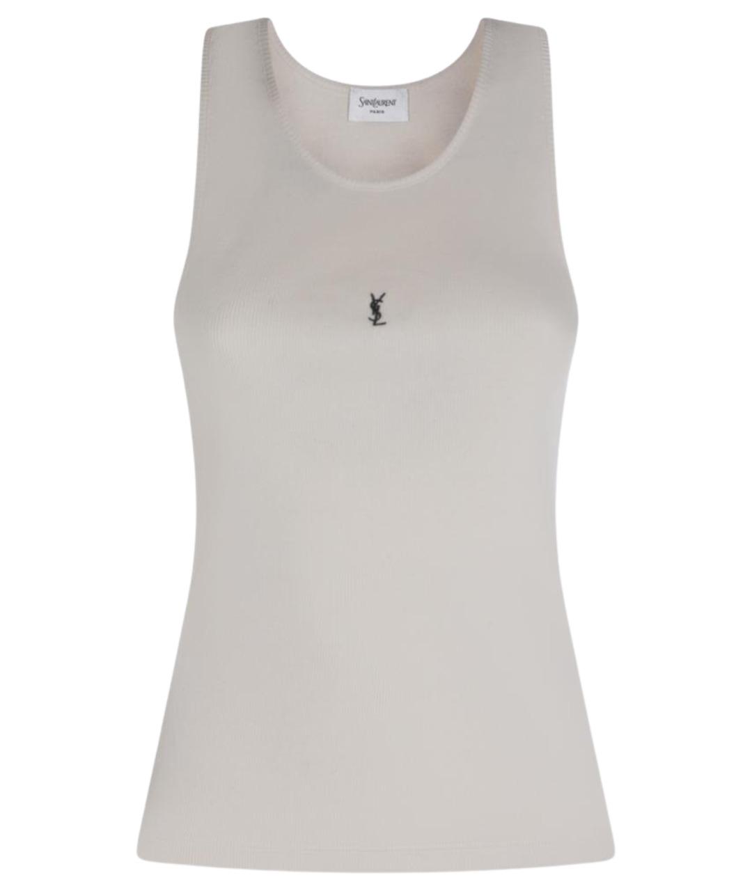 SAINT LAURENT Белая хлопковая майка, фото 1