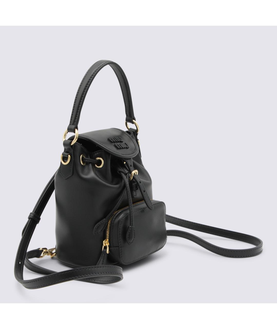 MIU MIU Черный кожаный рюкзак, фото 2