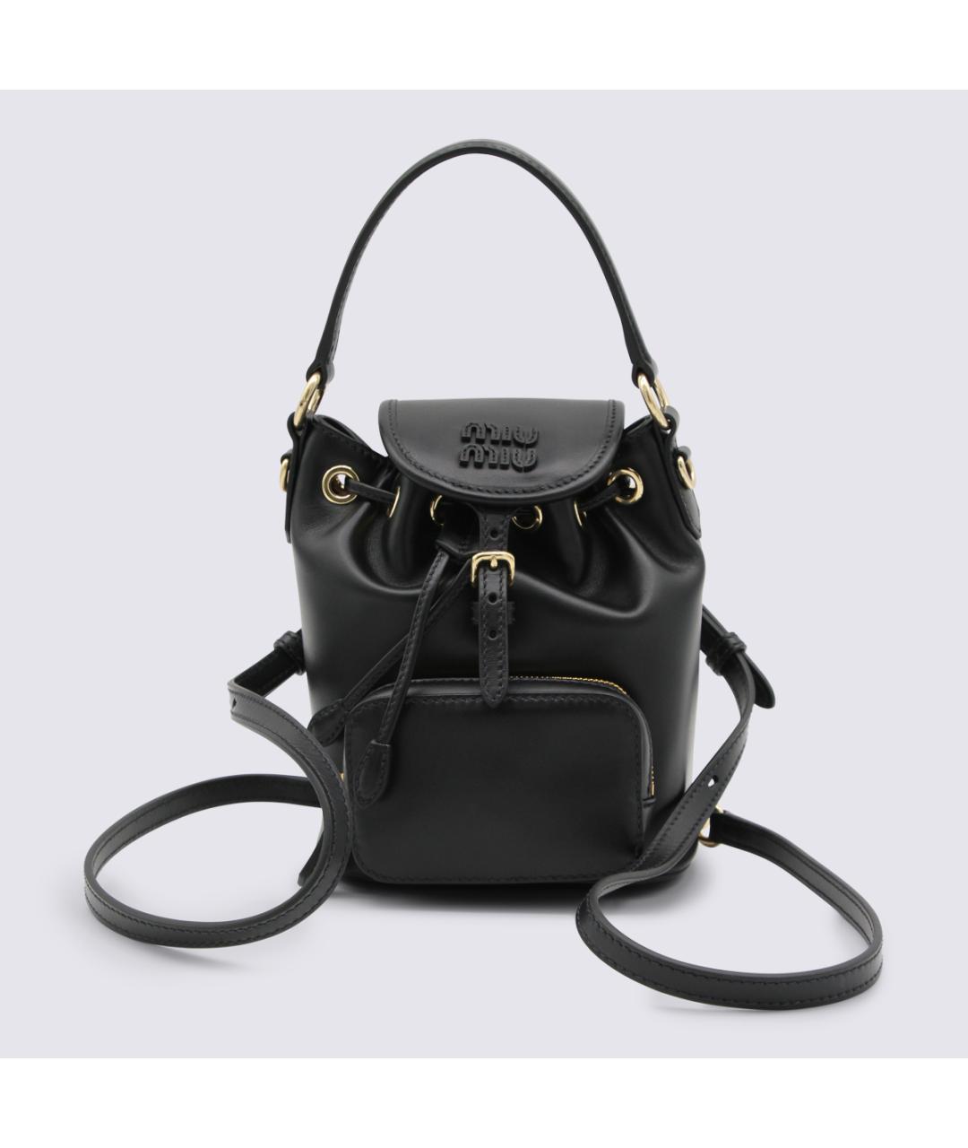 MIU MIU Черный кожаный рюкзак, фото 5