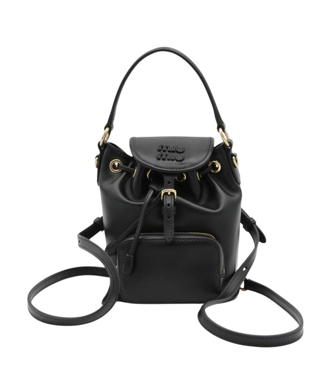 MIU MIU Черный кожаный рюкзак, фото 1