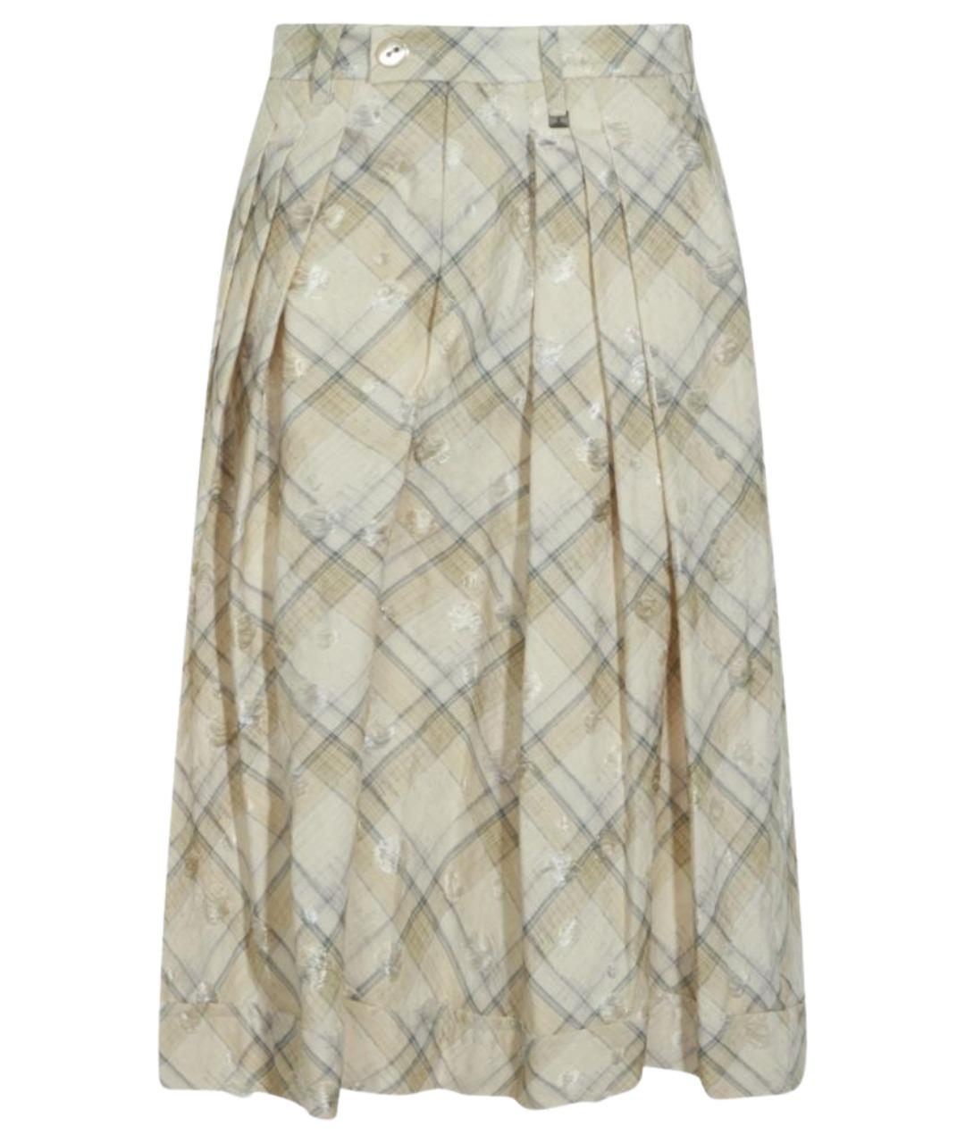 VIVIENNE WESTWOOD Бежевая хлопковая юбка миди, фото 1