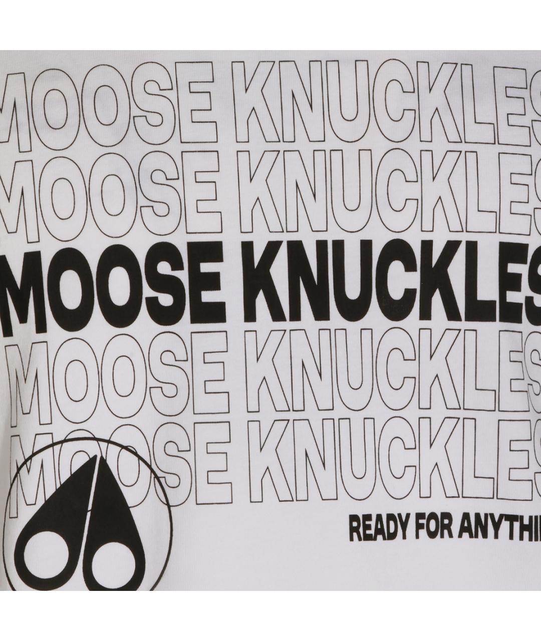 MOOSE KNUCKLES Белая хлопковая футболка, фото 4