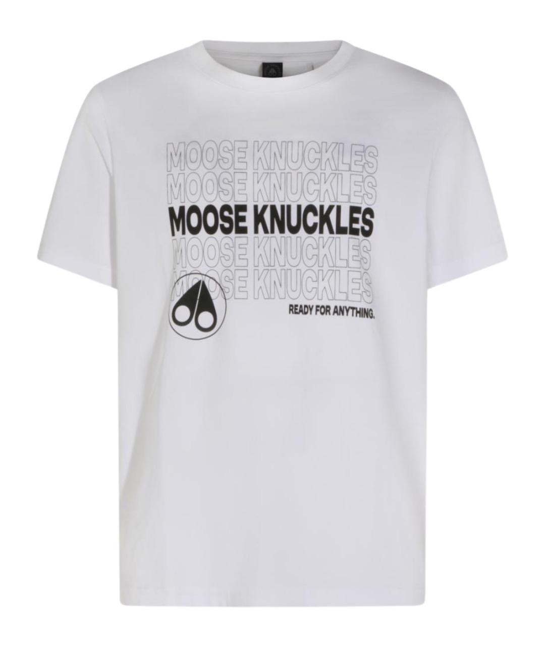 MOOSE KNUCKLES Белая хлопковая футболка, фото 1