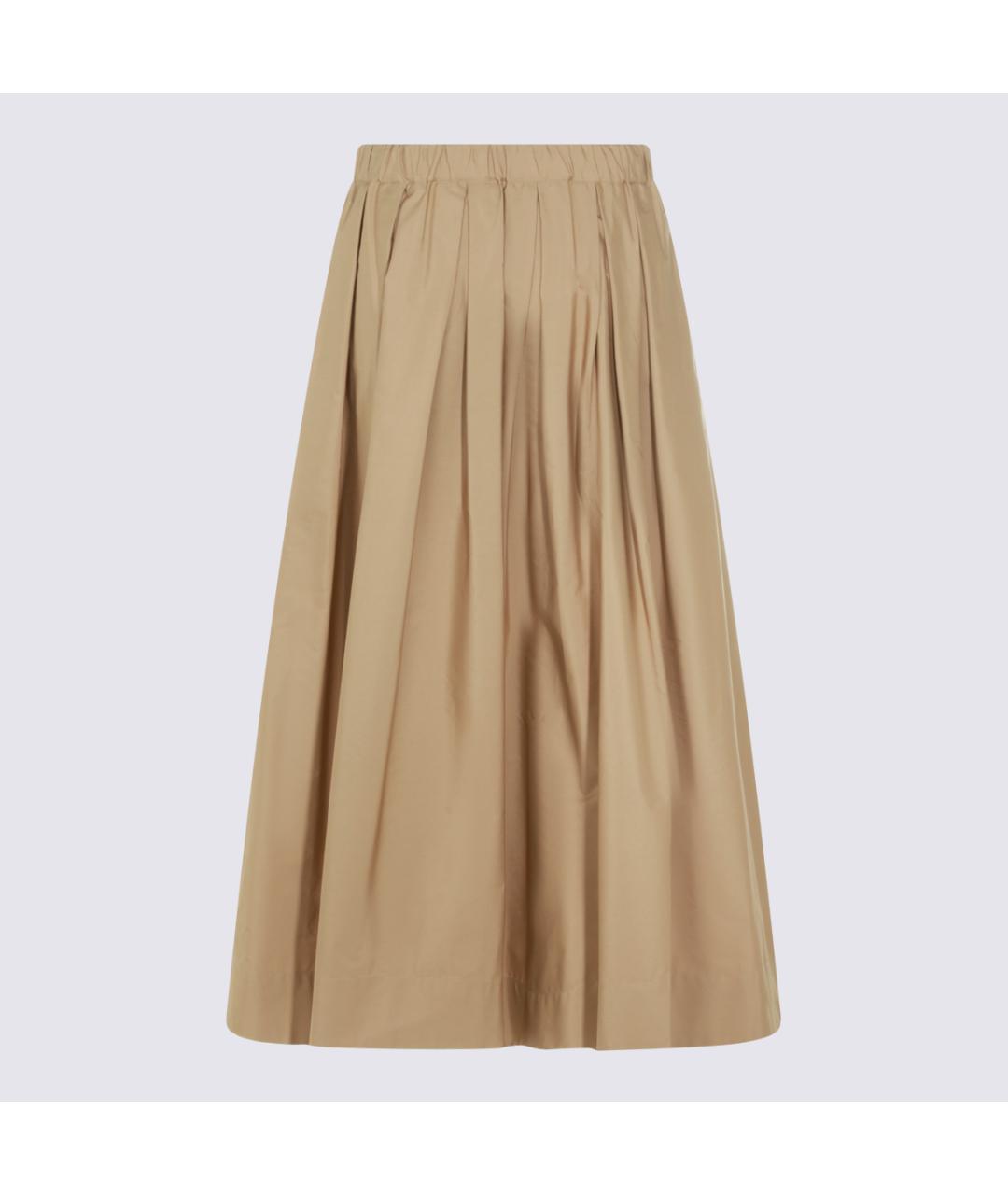 'S MAX MARA Бежевая хлопковая юбка миди, фото 2