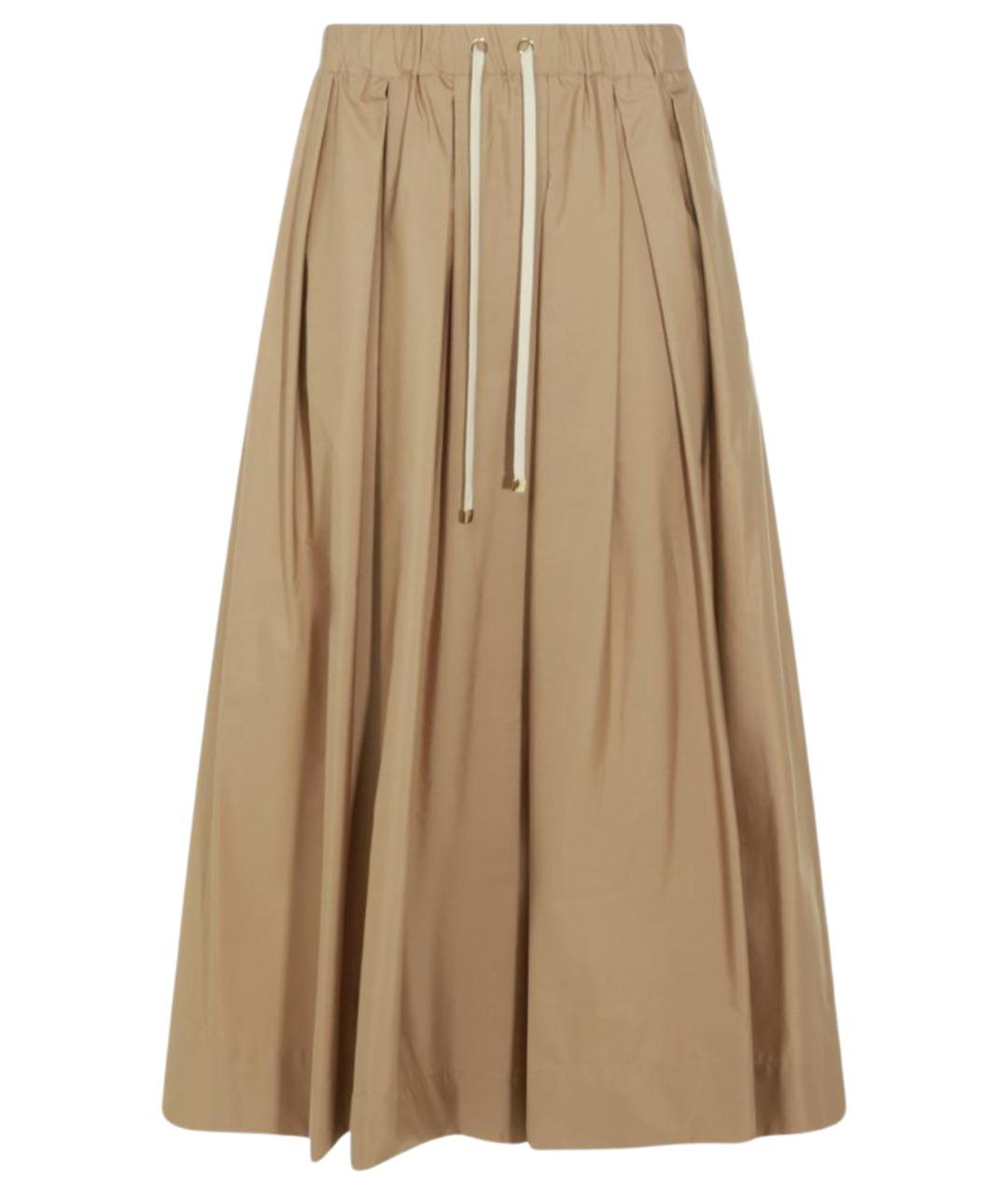 'S MAX MARA Бежевая хлопковая юбка миди, фото 1