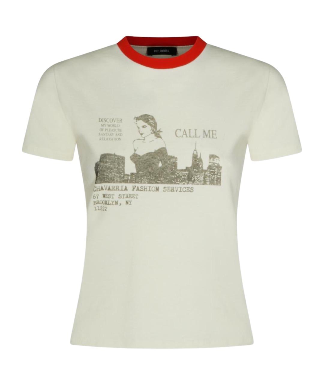 WILLY CHAVARRIA Белая хлопковая футболка, фото 1