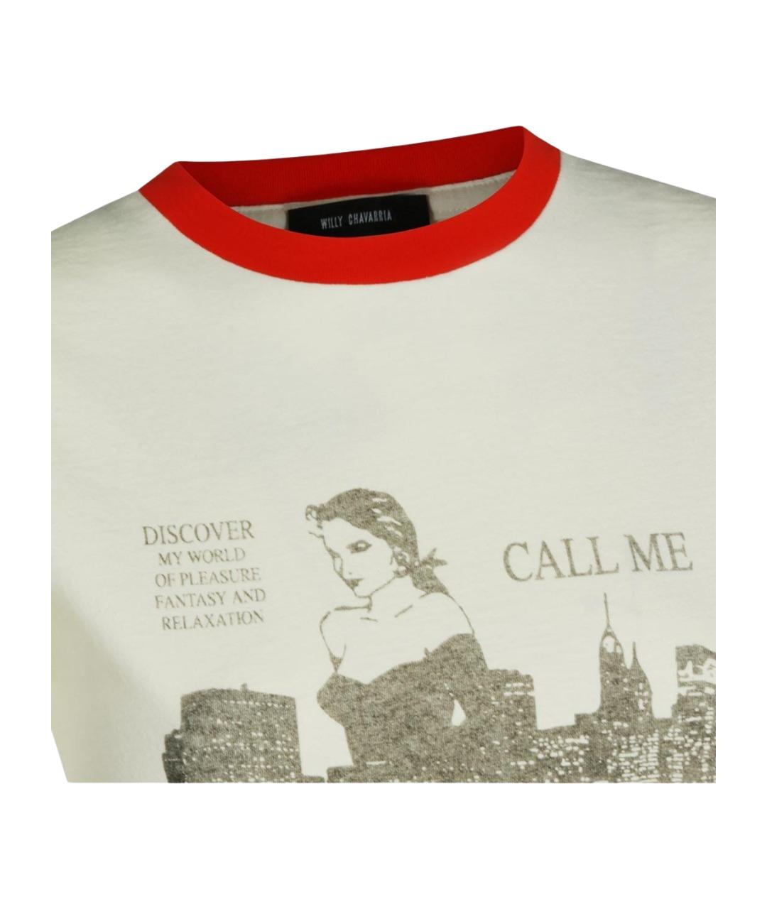 WILLY CHAVARRIA Белая хлопковая футболка, фото 3