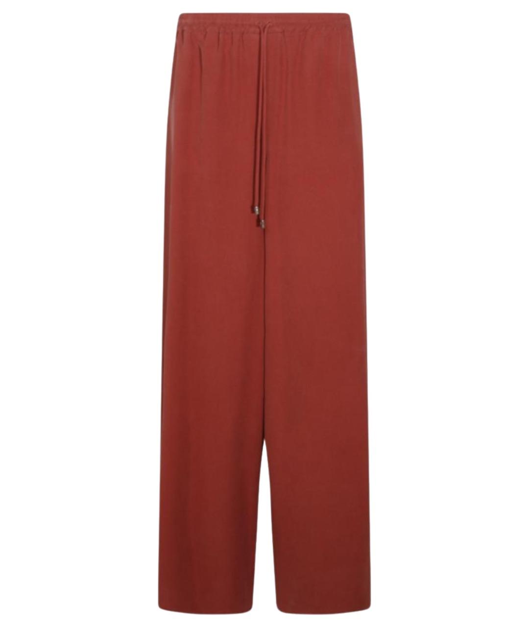 MAX MARA Красные хлопковые прямые брюки, фото 1