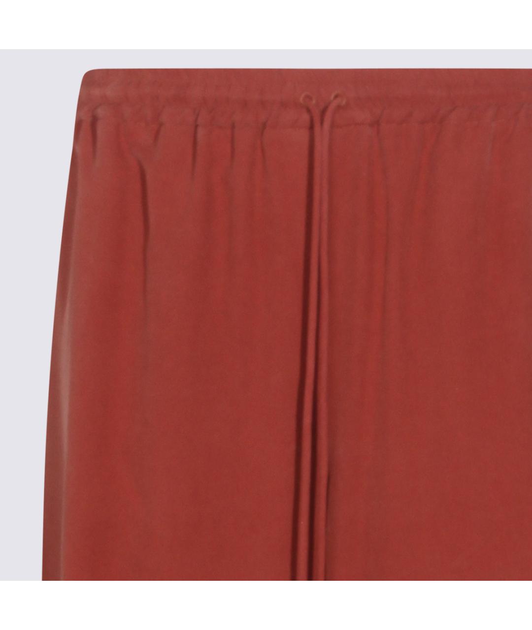 MAX MARA Красные хлопковые прямые брюки, фото 3