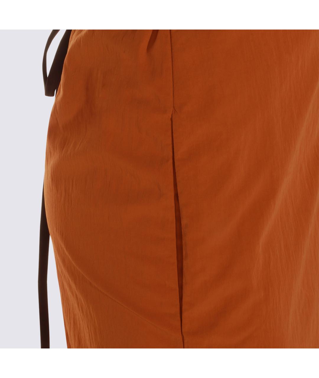 SAINT LAURENT Оранжевая полиамидовая юбка миди, фото 4