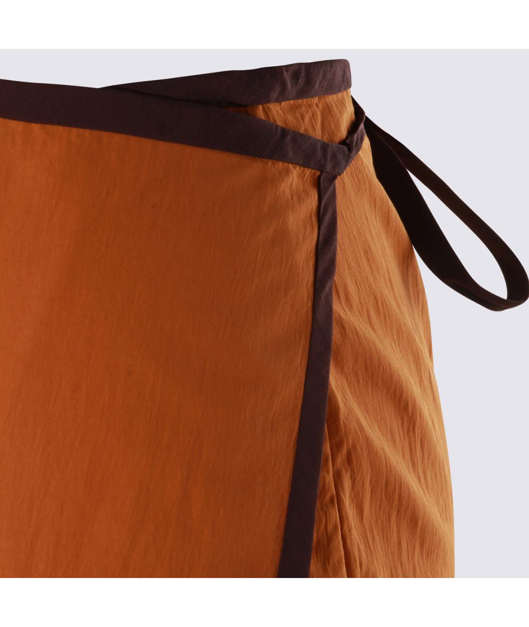 SAINT LAURENT Оранжевая полиамидовая юбка миди, фото 3