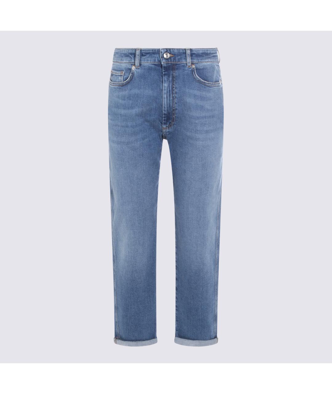 SPORTMAX Голубые хлопковые прямые джинсы, фото 5