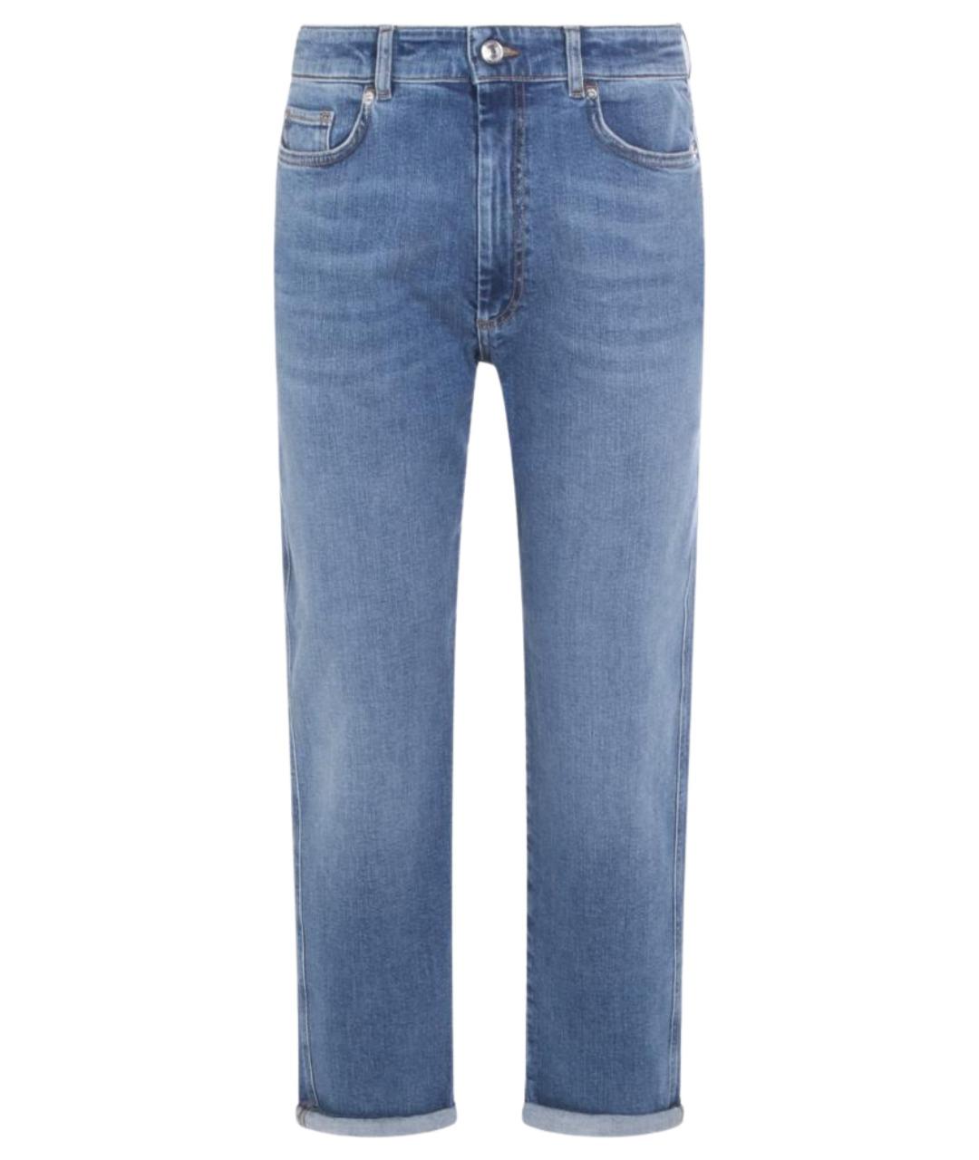 SPORTMAX Голубые хлопковые прямые джинсы, фото 1