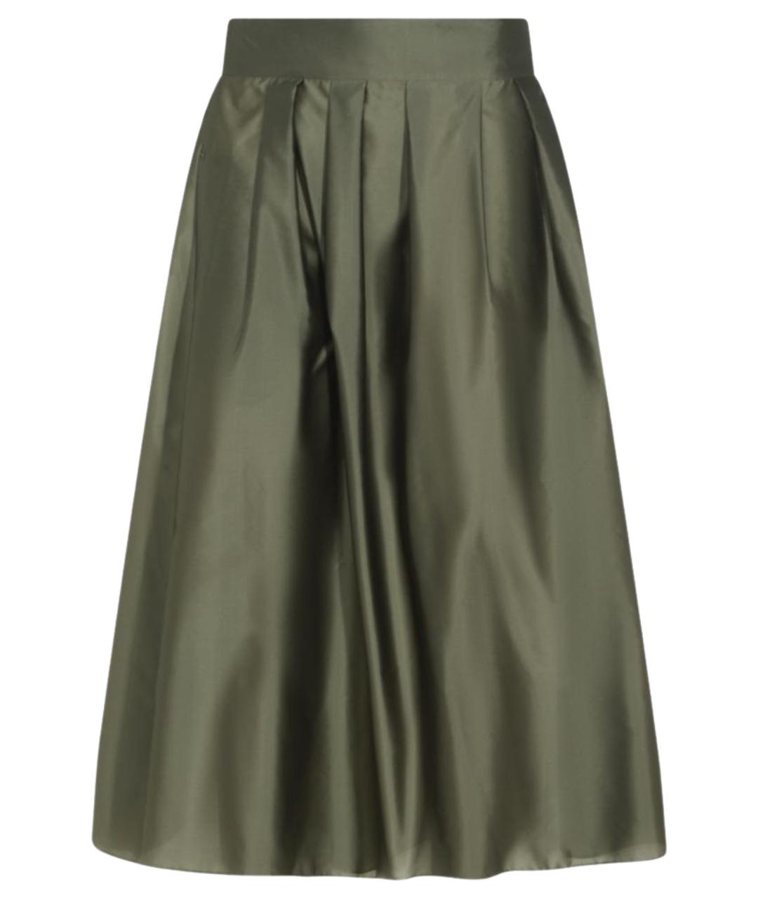 'S MAX MARA Хаки полиэстеровая юбка миди, фото 1
