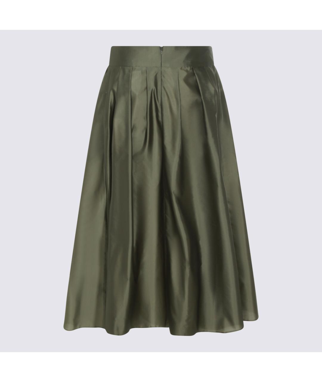 'S MAX MARA Хаки полиэстеровая юбка миди, фото 2