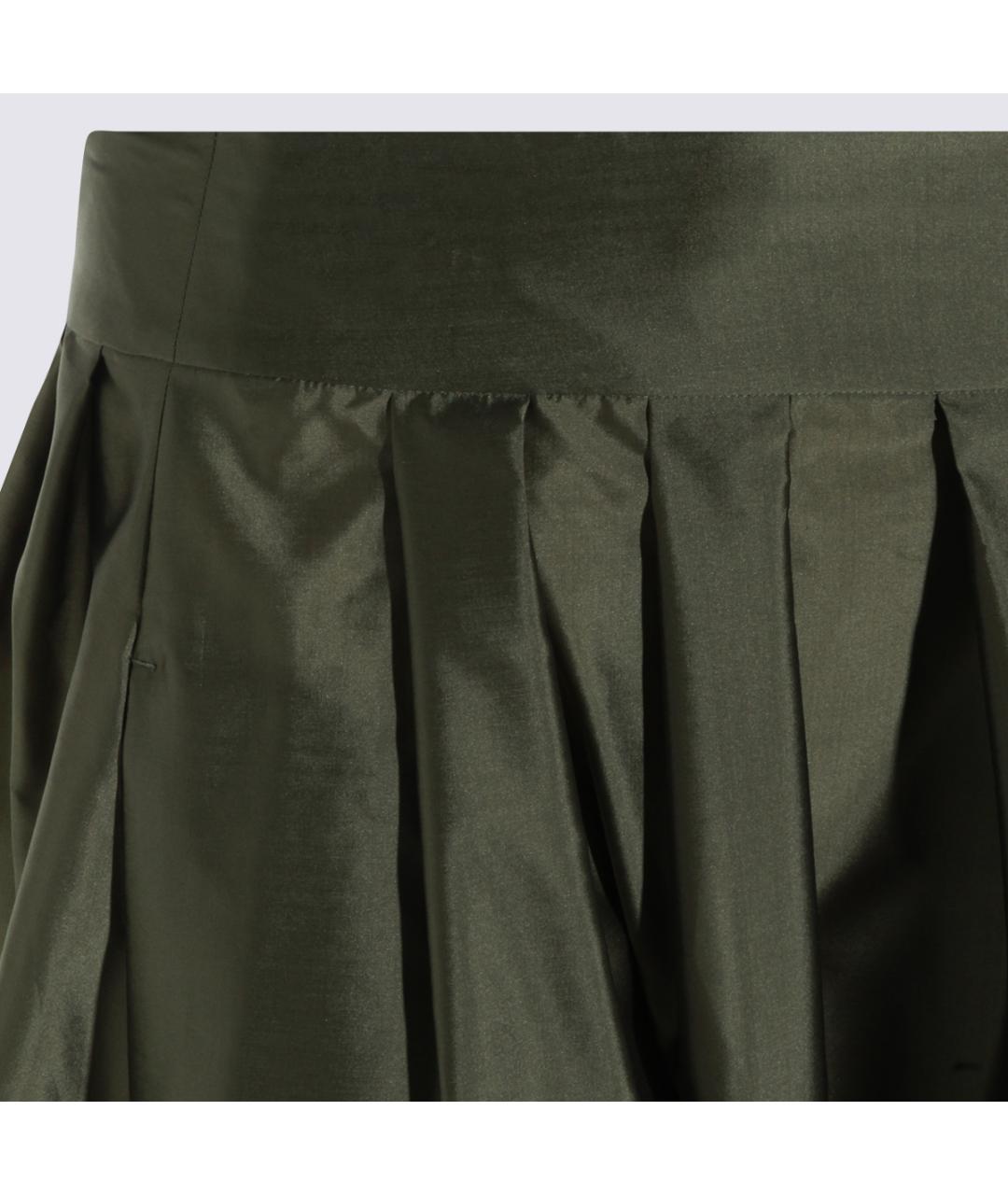 'S MAX MARA Хаки полиэстеровая юбка миди, фото 3