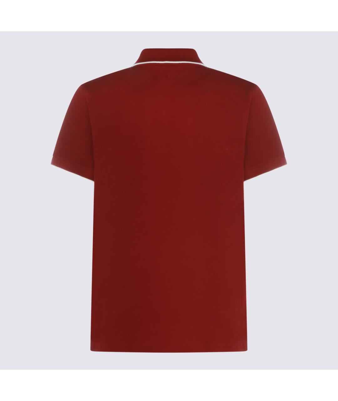 SAINT LAURENT Бордовое хлопковое поло с коротким рукавом, фото 2
