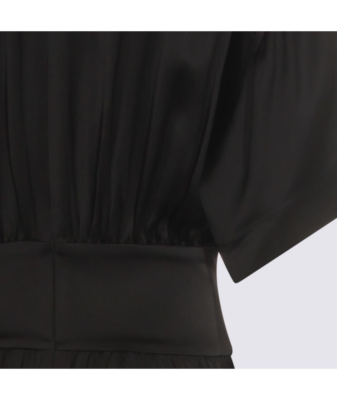 TOTEME Черное вискозное повседневное платье, фото 4