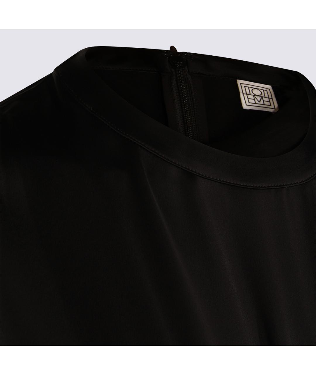 TOTEME Черное вискозное повседневное платье, фото 3