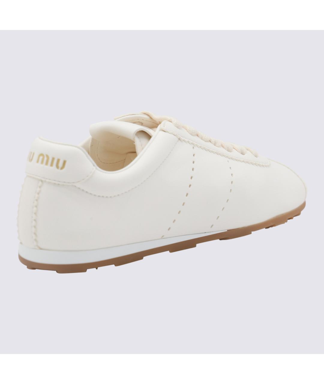 MIU MIU Белые кожаные кроссовки, фото 2