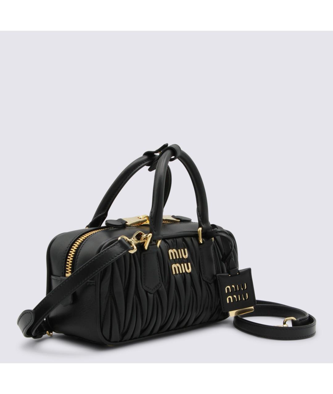 MIU MIU Черная кожаная сумка тоут, фото 2